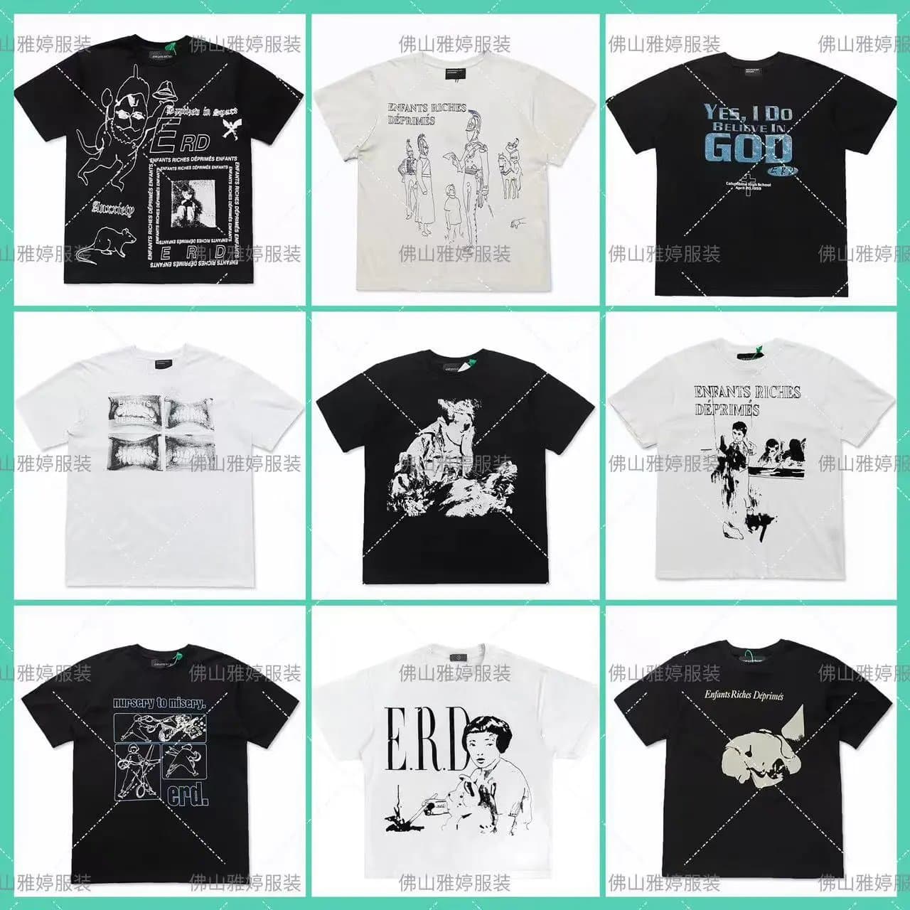 Enfants Riches Déprimés Graphic Cotton T-Shirt, Black, Unisex Streetwear 1