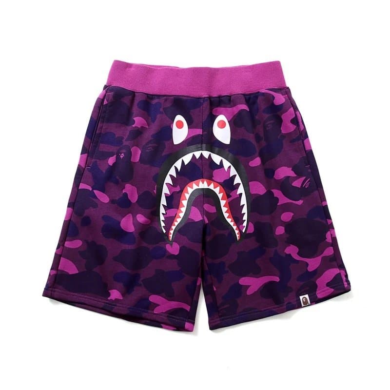 A Bathing Ape BAPE Shark Face Camo Print Shorts, Youth Streetwear, Spring/Summer 1