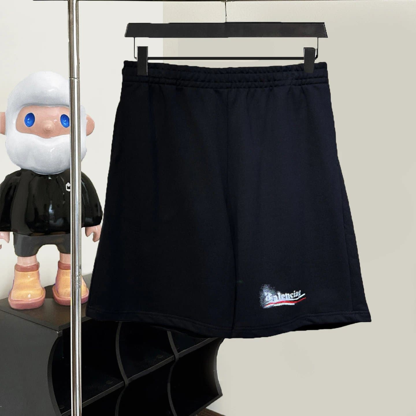 Balenciaga Distressed-Logo Cotton Knee-Length Shorts — Relaxed Unisex Fit 1