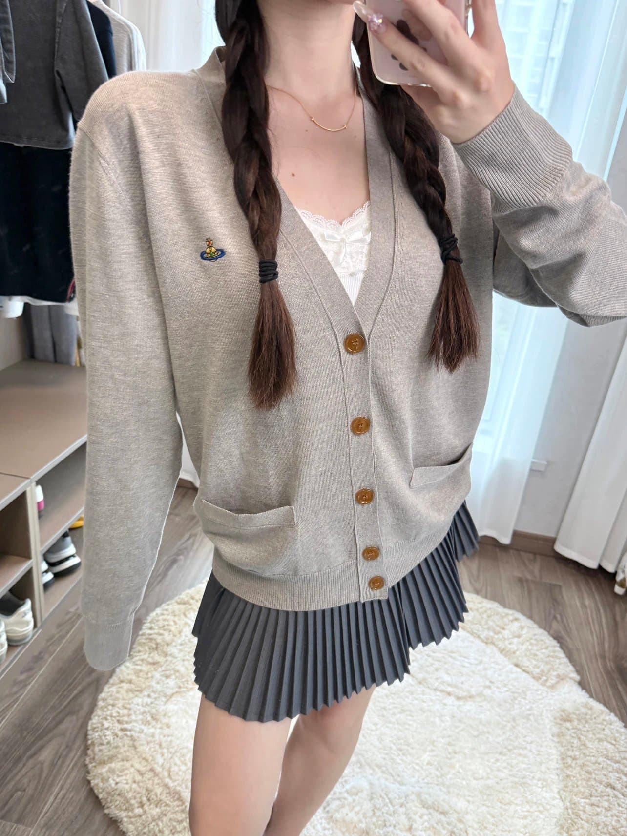 Vivienne Westwood V-Neck Silk-Feel Button Cardigan — Unisex Classic 1