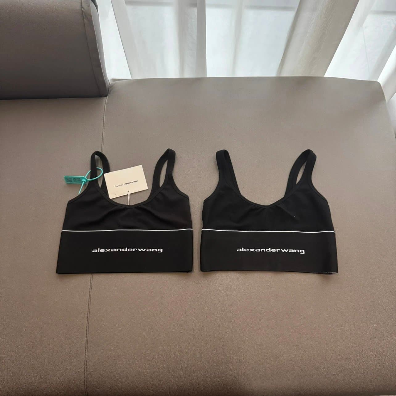 Alexander Wang Cropped Tank Top - Branded Piping, Stretch Fitted Camisole 1