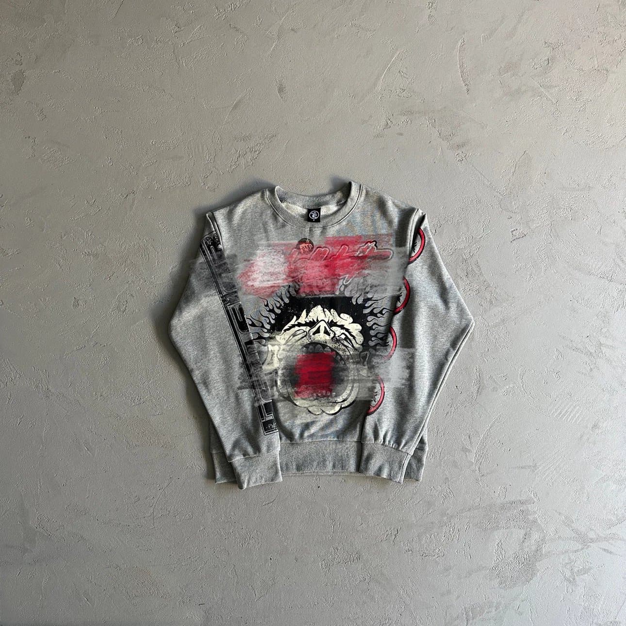 HE Crewneck Graphic Sweatshirt, Abstract Mountain Print, Unisex Streetwear 1